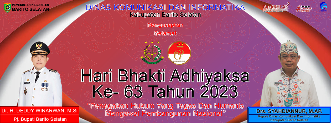 Ucapan Kepala Dinas Kominfo Barsel untuk Hari Bhakti Adhyaksa 63 Tahun 2023
