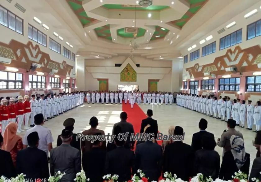 Pengukuhan 74 Anggota Paskibraka Kab.Barsel tahun 2023 belangsung dengan Khidmad (Foto:HN2R)