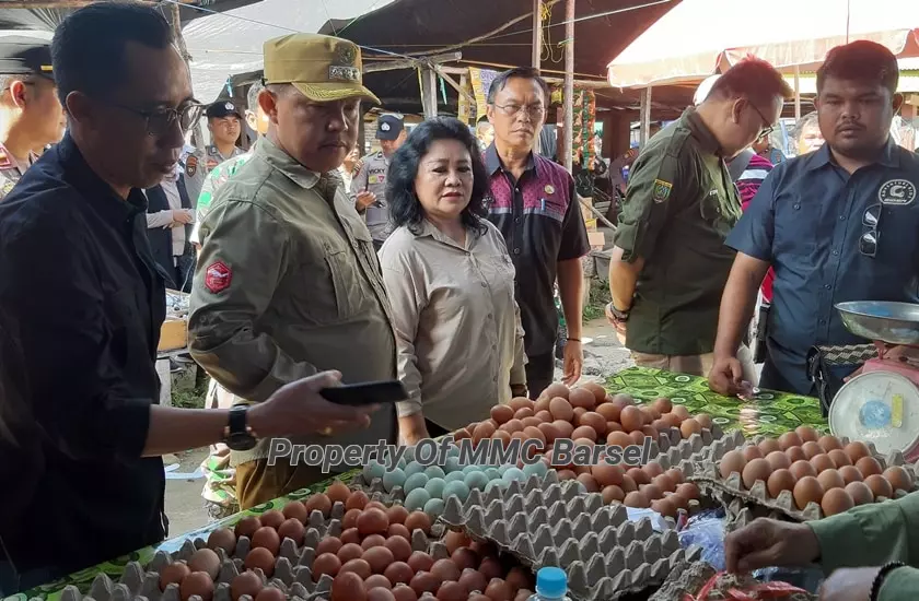 Penjabat (Pj) Bupati Barito Selatan dan Sekretaris Daerah Kabupaten Barito Selatan serta Anggota Forkopimda, Kepala Perangkat Daerah, Camat Gunung Bintang Awai melihat langsung Pasar Desa Tabak Kanilan.