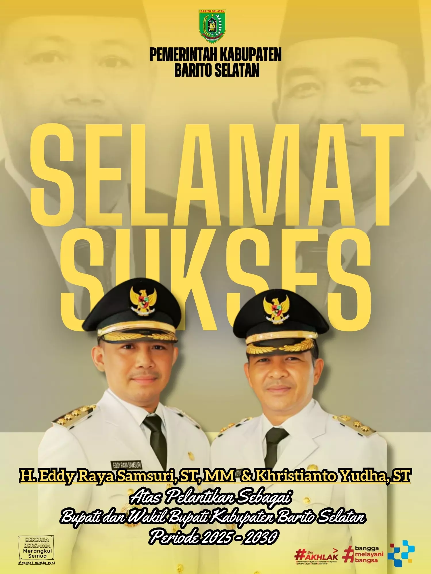 Ucapan Selamat dan Sukses untuk Bupati dan Wakil Bupati baru
