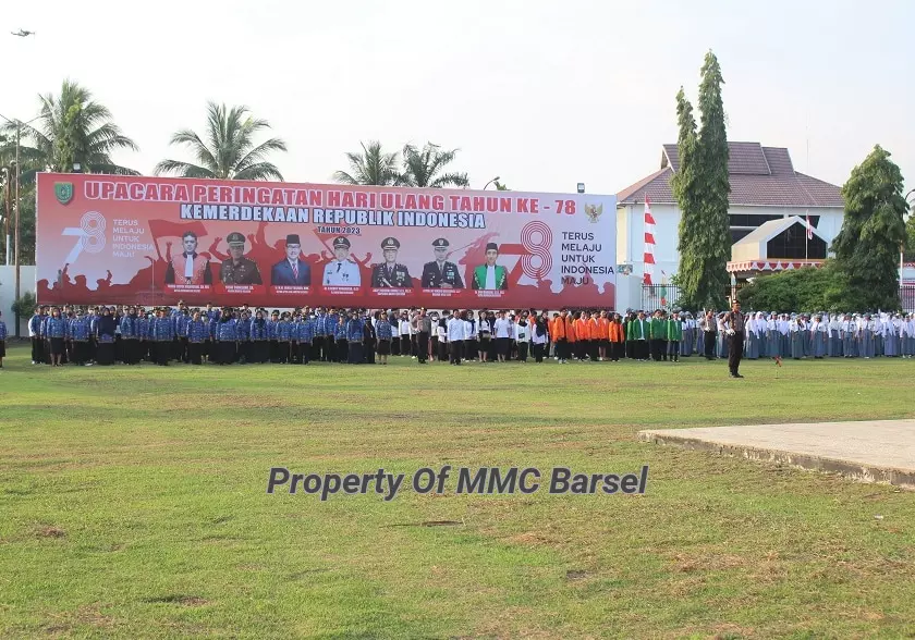 Peserta Apel Penurunan Bendera HUT Kemerdekaan RI ke-78 tanggal 17 Agustus 2023 (Foto:JN/R1/Elz4/Dien)