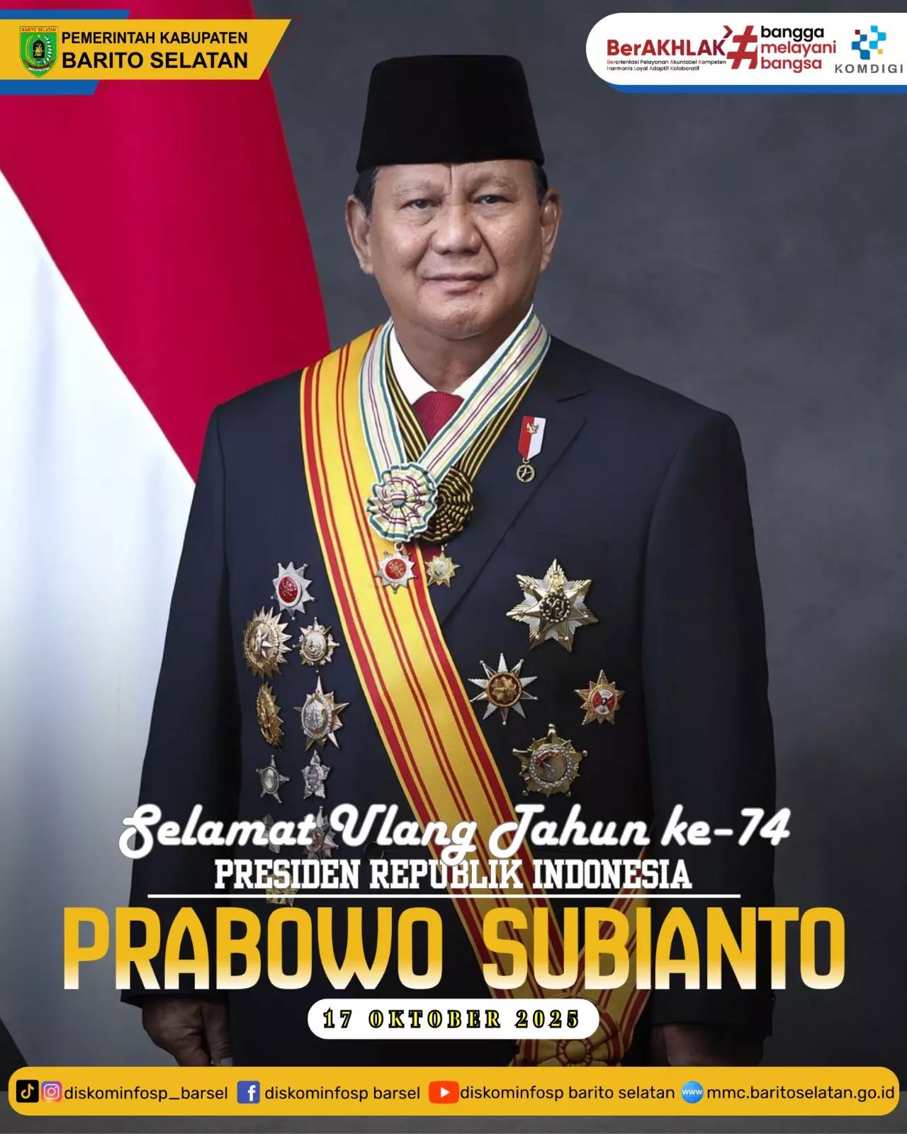 Selamat Ulang Tahun Ke-74 Presiden Prabowo