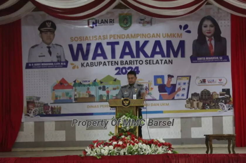 Sambutan Kepala Kantor Wilayah Kementerian Hukum dan HAM Kalimantan Tengah (Kalteng) Hendra Ekaputra dlam sambutannya yang dibacakan Kepala Divisi Pelayanan Hukum dan HAM Muhammad Mufid (Foto:R1/SNH)